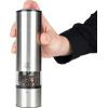 Peugeot – Elis Sense u’Select Electric Salt Mill – Adjustable Grinder, Battery Powered – Blue LED Light, Stainless Steel, 8-inches(Duo Mill)