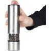 Peugeot – Elis Sense u’Select Electric Salt Mill – Adjustable Grinder, Battery Powered – Blue LED Light, Stainless Steel, 8-inches(Pepper Mill)
