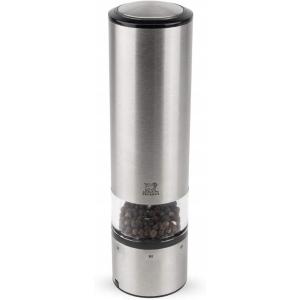 Peugeot – Elis Sense u’Select Electric Salt Mill – Adjustable Grinder, Battery Powered – Blue LED Light, Stainless Steel, 8-inches(Pepper Mill)