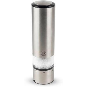 Peugeot – Elis Sense u’Select Electric Salt Mill – Adjustable Grinder, Battery Powered – Blue LED Light, Stainless Steel, 8-inches(Salt Mill)