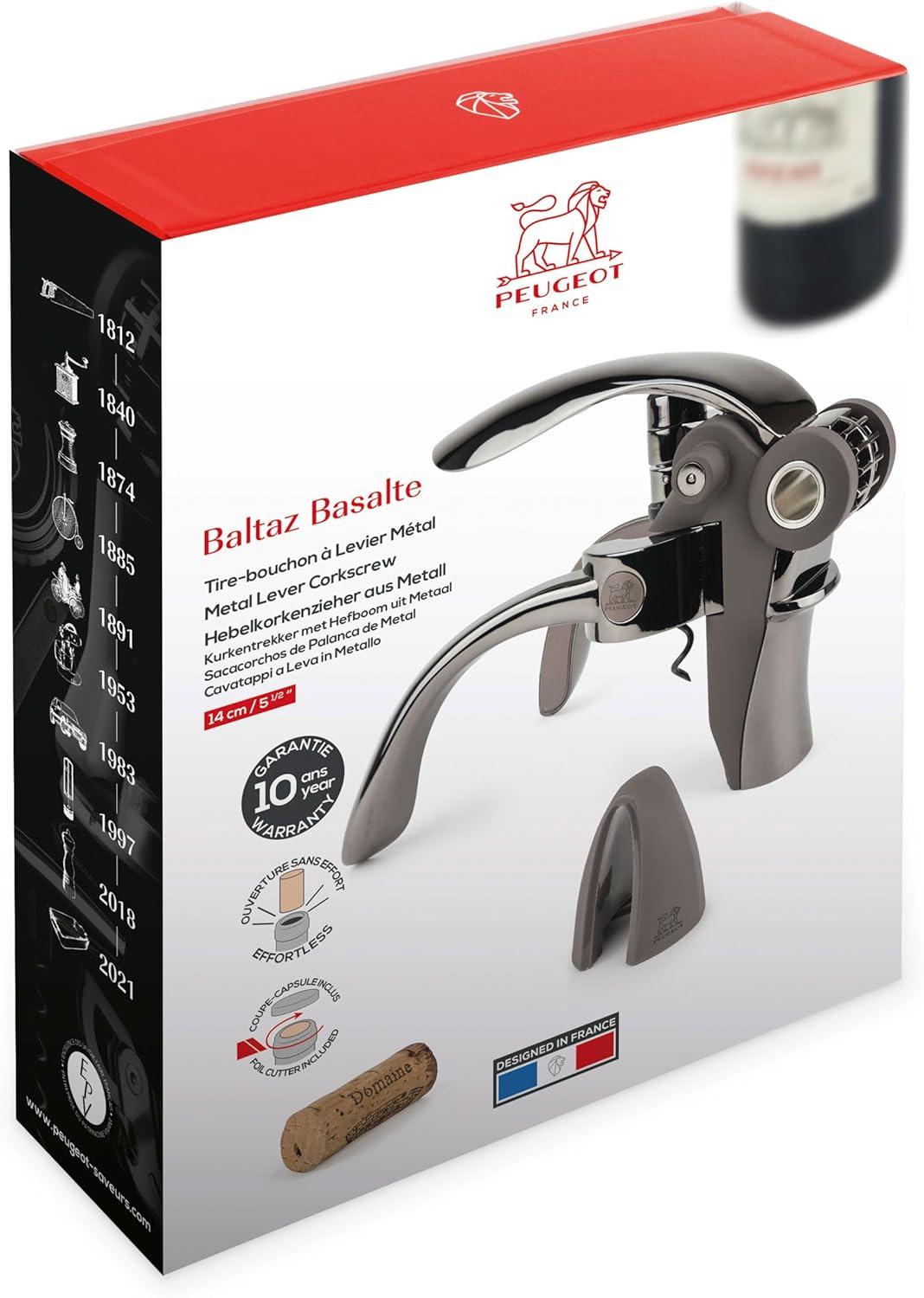 image:imagePeugeot Baltaz Corkscrew LeverStyle Bottle Opener with FoilCutter Basalt 55 InchesRegular