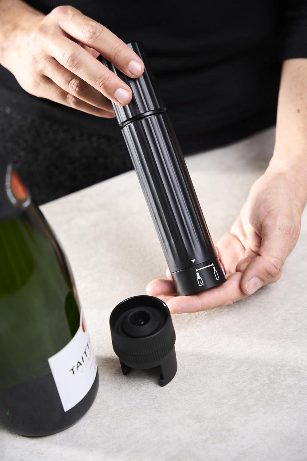 image:imagePeugeot Line Bottle Stopper For Sparking Wine Light GreyBlack