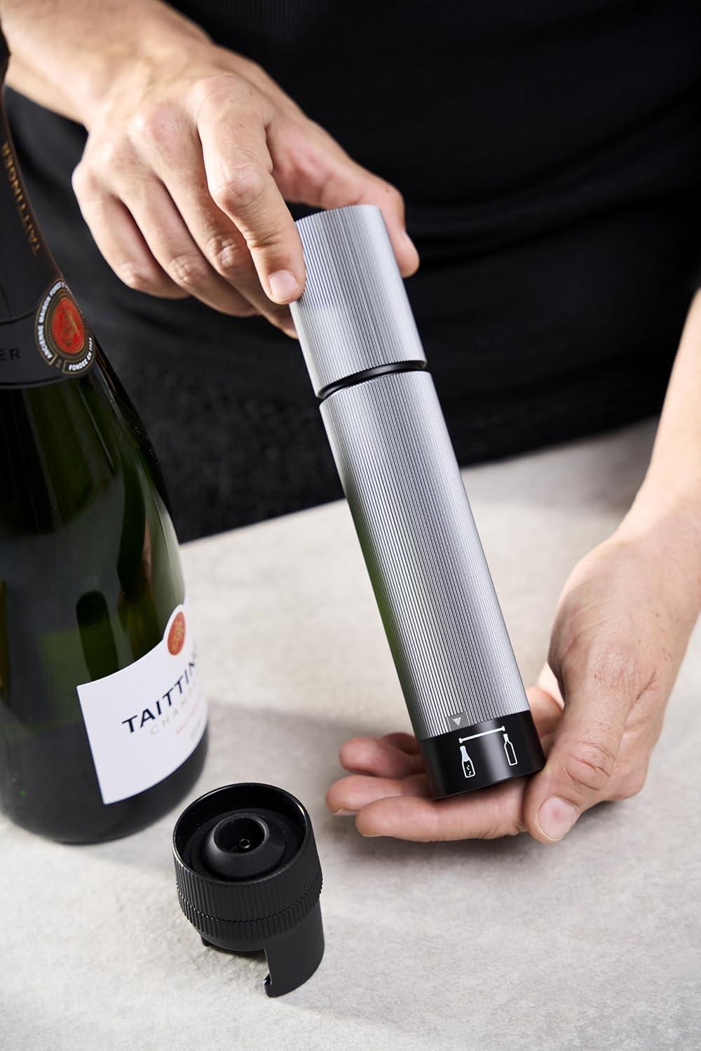 image:imagePeugeot Line Bottle Stopper For Sparking Wine Light GreyCarbon Gray