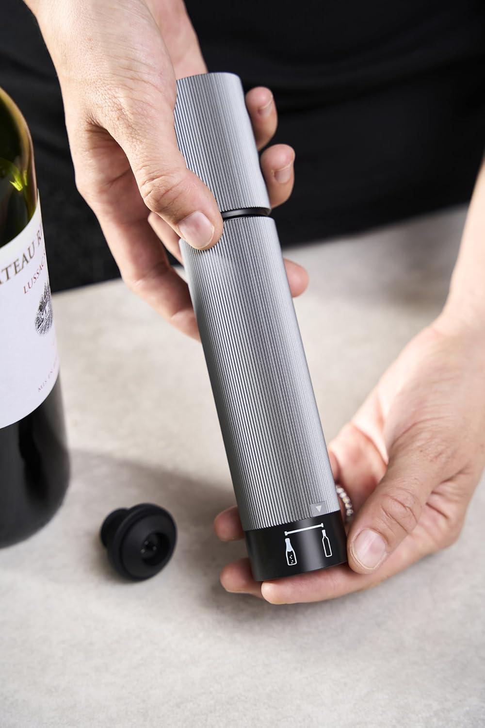 image:imagePeugeot Line Bottle Stopper For Sparking Wine Light GreyCarbon Gray