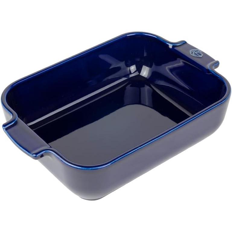 image:imagePeugeot  Appolia Rectangular Oven Dish  Ceramic Baker with Handles  Blue 10 x 8 x 25 inchesBlue