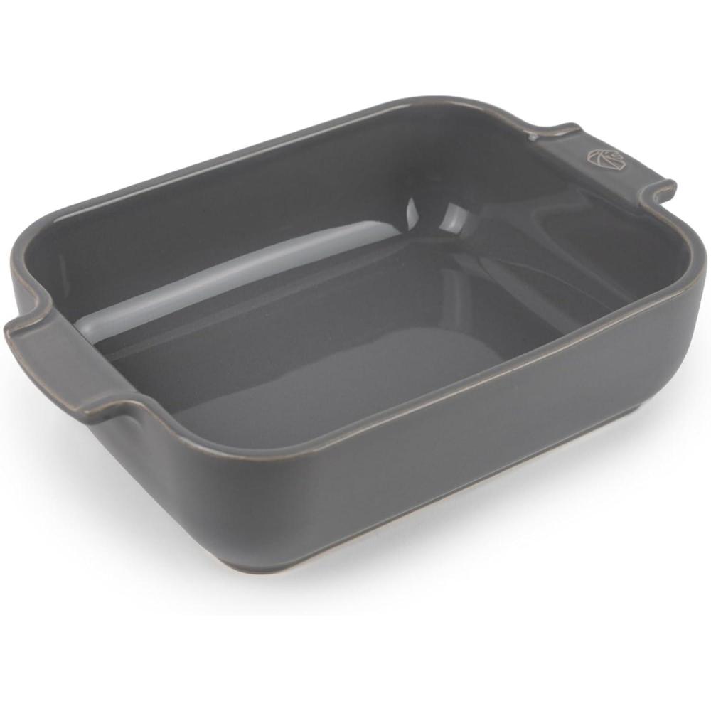image:imagePeugeot  Appolia Rectangular Oven Dish  Ceramic Baker with Handles  Blue 10 x 8 x 25 inchesLight Grey