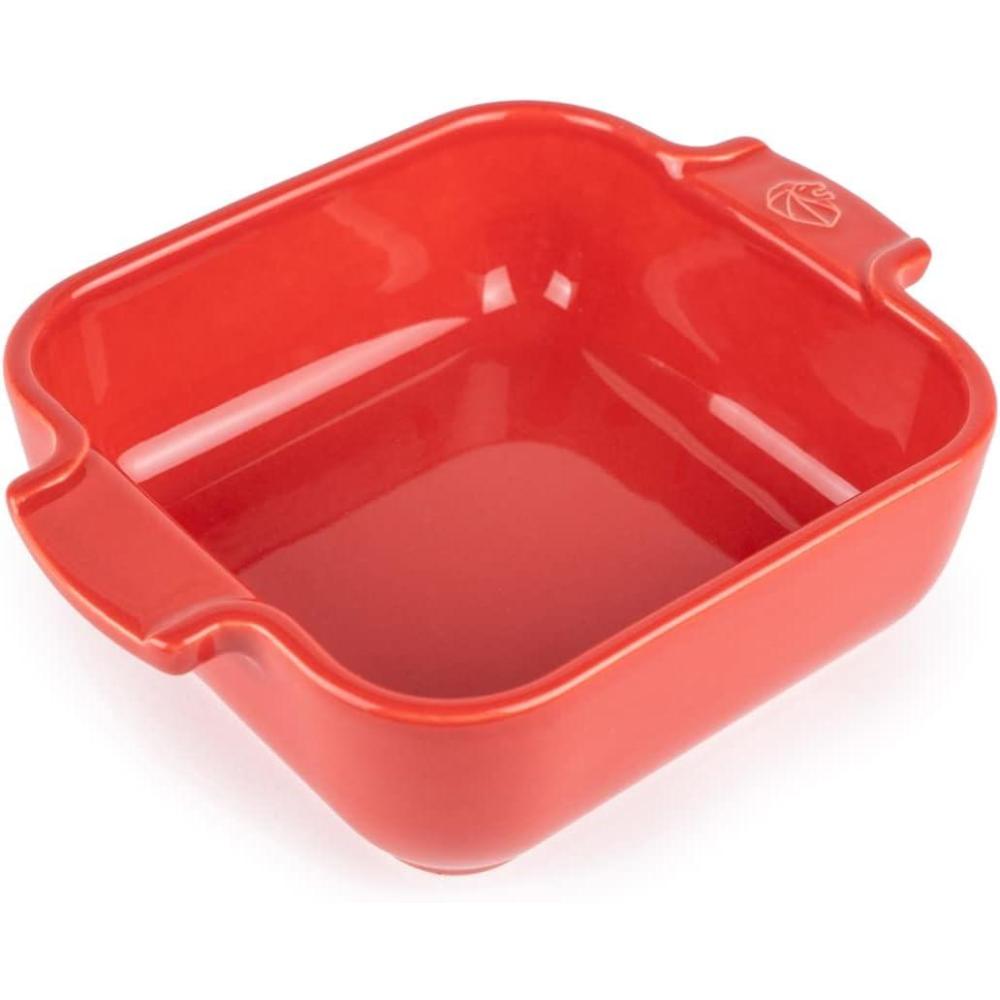 image:imagePeugeot Appolia Square Oven Dish Ceramic Baker with Handles Ecru 65 x 2 inchesRed