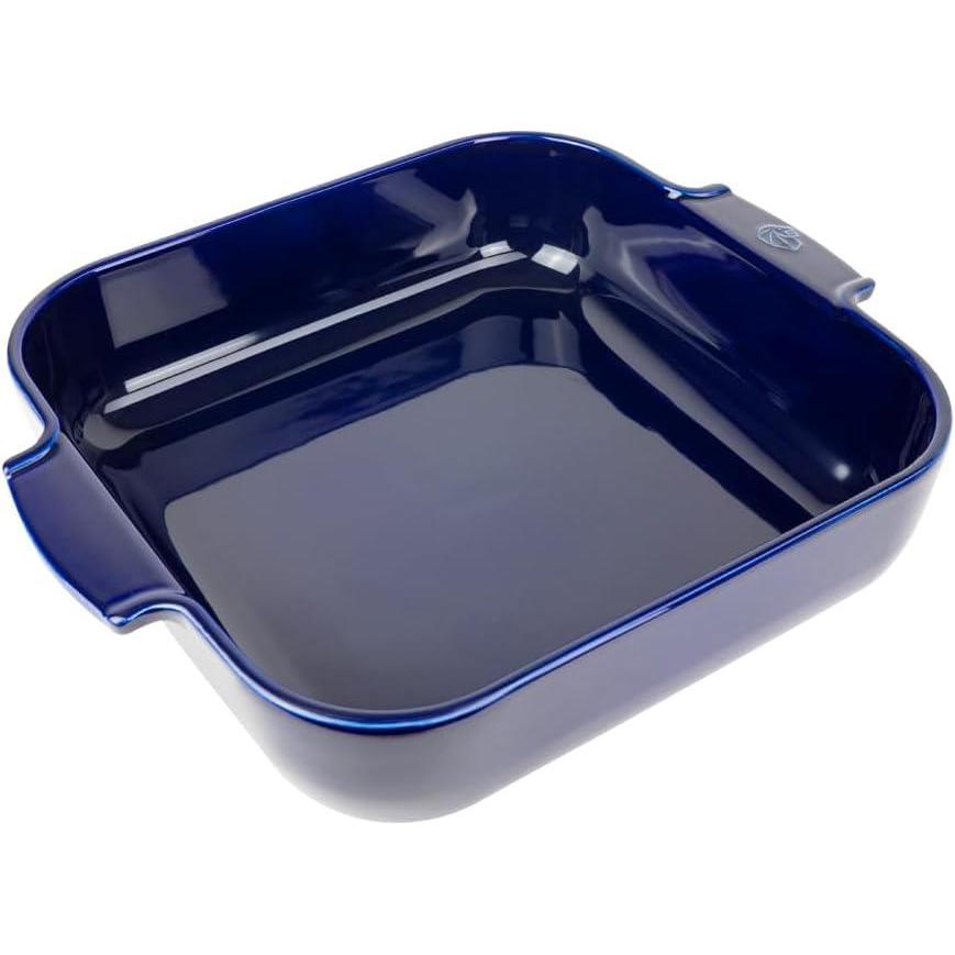 image:imagePeugeot  Appolia Square Oven Dish  Ceramic Baker with Handles  Ecru 9 x 25 inchesBlue
