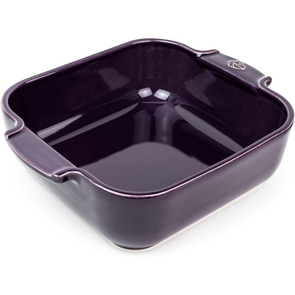 image:imagePeugeot  Appolia Square Oven Dish  Ceramic Baker with Handles  Ecru 9 x 25 inchesEggplant