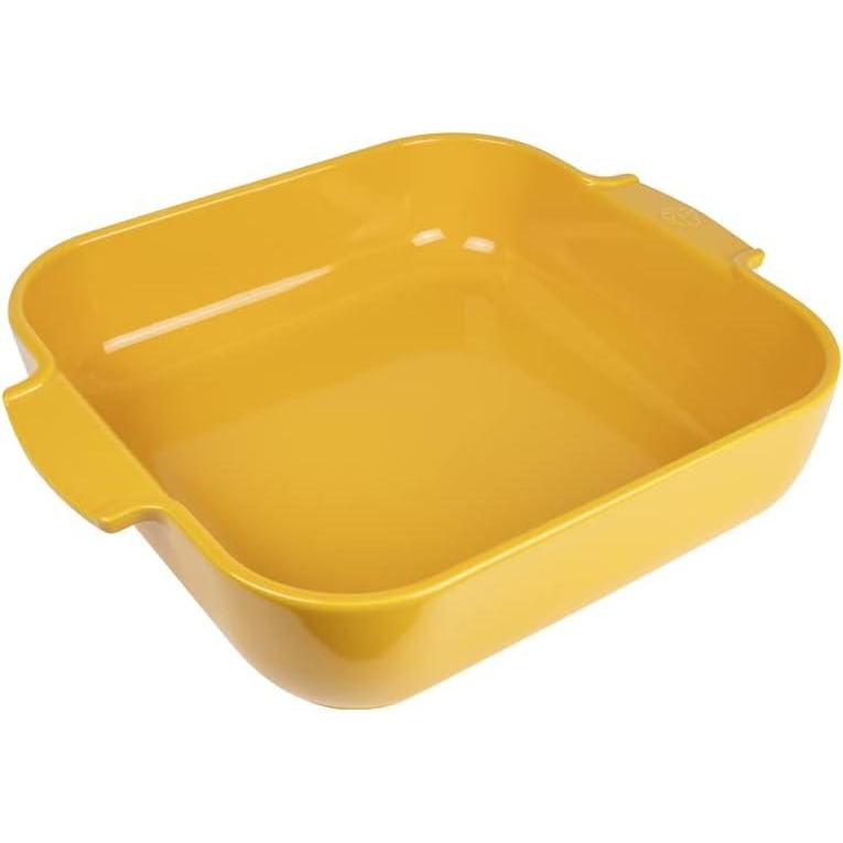 image:imagePeugeot  Appolia Square Oven Dish  Ceramic Baker with Handles  Ecru 9 x 25 inchesSaffron