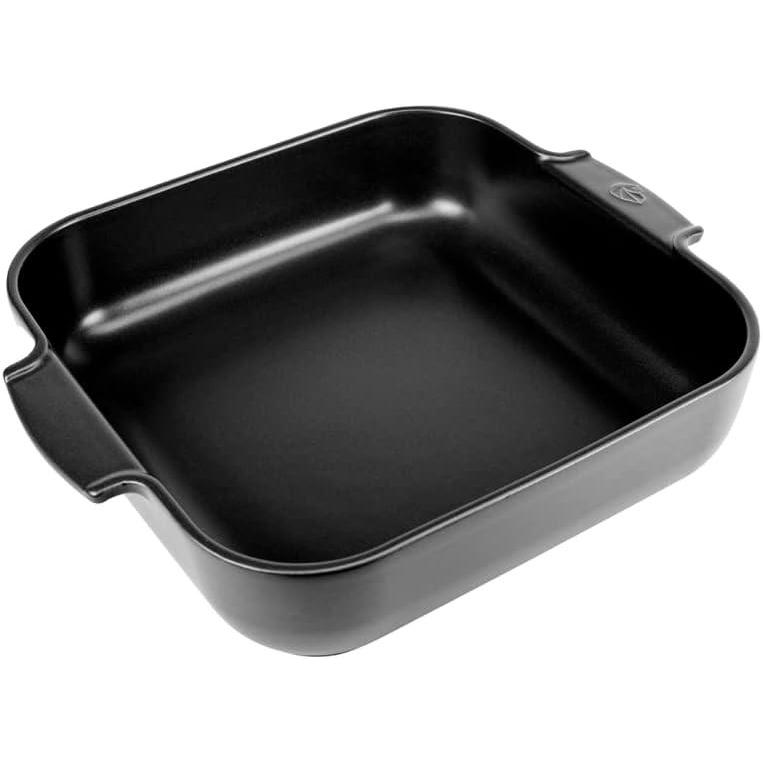 image:imagePeugeot  Appolia Square Oven Dish  Ceramic Baker with Handles  Ecru 9 x 25 inchesSatin Black