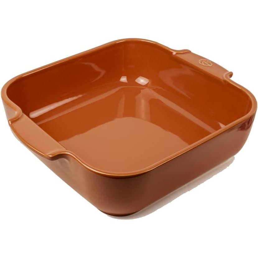 image:imagePeugeot  Appolia Square Oven Dish  Ceramic Baker with Handles  Slate 115 x 3 inchesTerracotta
