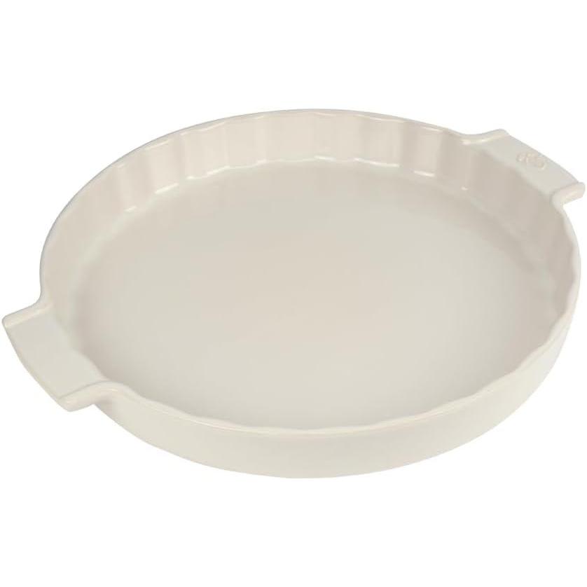 image:imagePeugeot  Appolia Tart Pan  Ceramic Pie Dish with Handles  Ecru 1175 x 15 inches