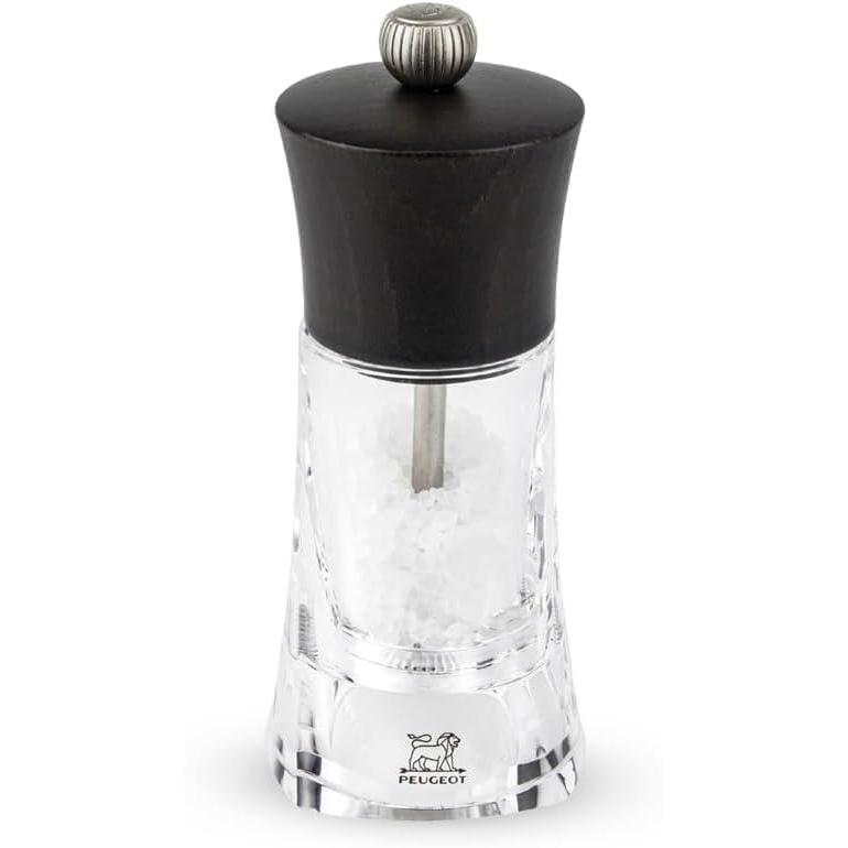 image:imagePeugeot  Oleron Manual Chili Pepper Mill  Transparent Adjustable Spice Grinder  Acrylic and Beechwood Chocolate 55 InchesChocolate