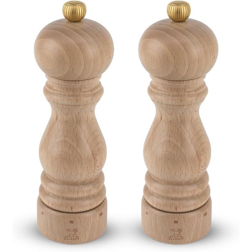 image:imagePeugeot  Paris uSelect Salt and Pepper Mill Set  Adjustable Grinders  Beechwood Natural 7in 223386