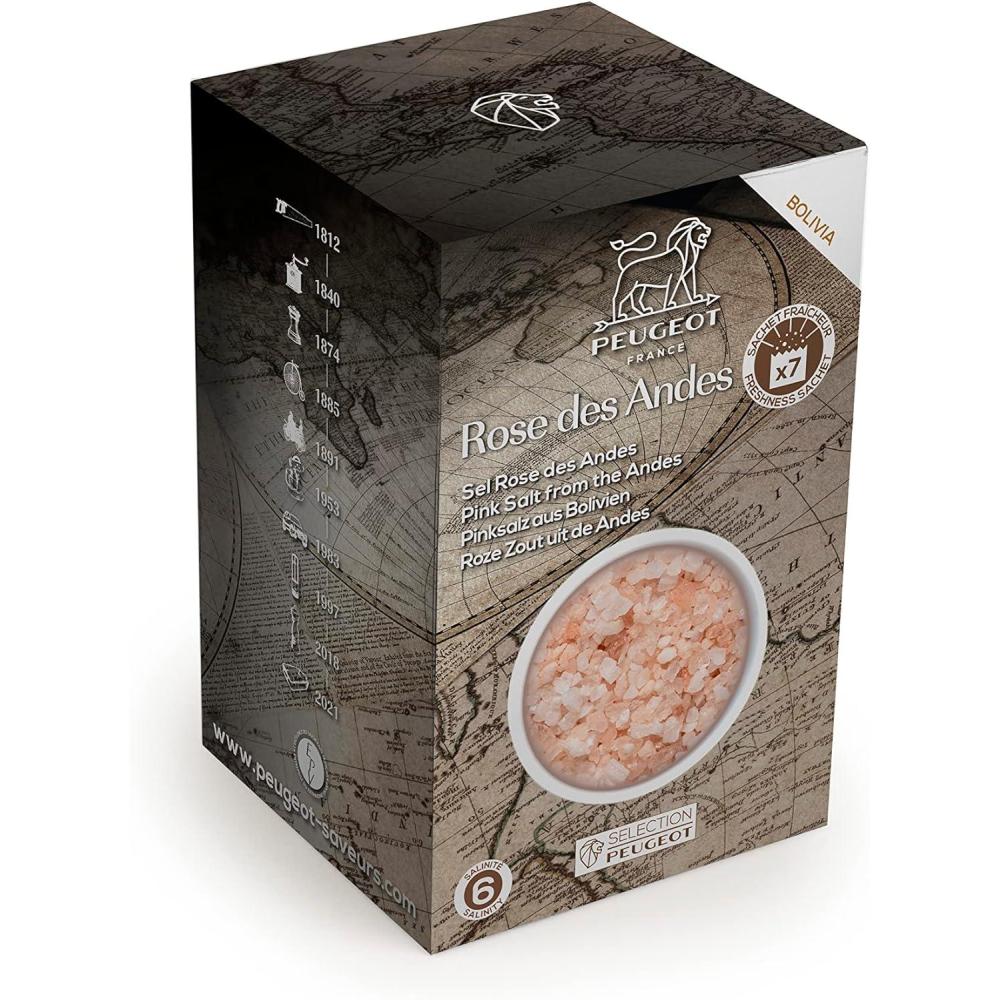 image:imagePeugeot Coarse Pink Cooking Salt from Bolivia 350g 7 fresh sachets of 50g