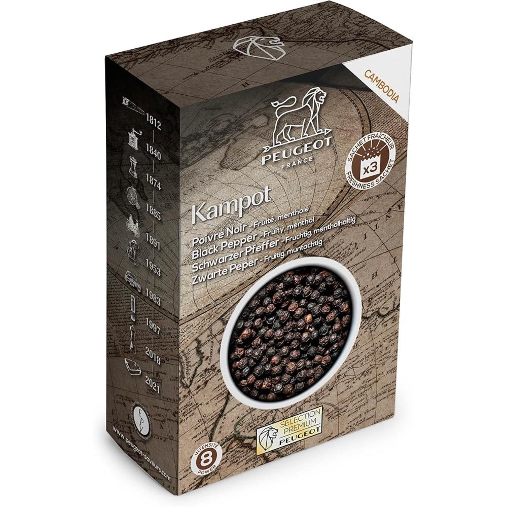 image:imagePeugeot Kampot Black Peppercorns from Cambodia 60g 3 fresh sachets of 20g