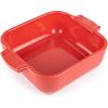 Peugeot – Appolia Square Oven Dish – Ceramic Baker with Handles – Ecru, 6.5 x 2 inches(Red)