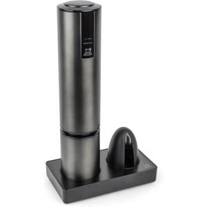 Peugeot – Elis Touch Electric Corkscrew – Rechargeable Bottle Opener with Battery and Charging Base, Stainless Steel, 10.6 inches(Dark Gray)