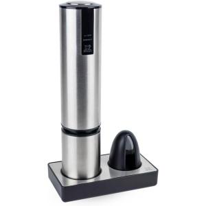 Peugeot – Elis Touch Electric Corkscrew – Rechargeable Bottle Opener with Battery and Charging Base, Stainless Steel, 10.6 inches(Stainless)