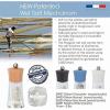 Oleron Manual Wet Salt Mill – Patented Transparent Grinder for Sea Salt – Acrylic and Beechwood, Chocolate, 5.5 Inches(Azure Blue)