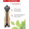 Peugeot – Fidji Manual Pepper Mill – Adjustable Grinder – Beechwood and Stainless Steel, Matte Black, 5 Inch