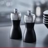 Peugeot – Fidji Manual Salt and Pepper Mill Set – Adjustable Grinders – Beechwood and Stainless Steel, Matte Black, 5 Inches(3/4-Inch (Pack of 6))