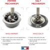 Peugeot – Madras u’Select Manual Salt Mill – Adjustable Grinder – Stainless Steel & Beechwood, Chocolate(Graphite)