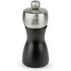 Peugeot – Fidji Manual Pepper Mill – Adjustable Grinder – Beechwood and Stainless Steel, Matte Black, 5 Inch