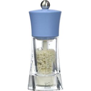 Oleron Manual Wet Salt Mill – Patented Transparent Grinder for Sea Salt – Acrylic and Beechwood, Chocolate, 5.5 Inches(Azure Blue)