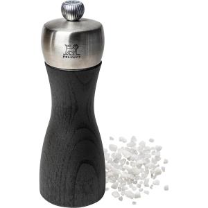 Peugeot – Fidji Manual Salt Mill – Adjustable Grinder – Beechwood and Stainless Steel, Graphite Finish, 6 Inch
