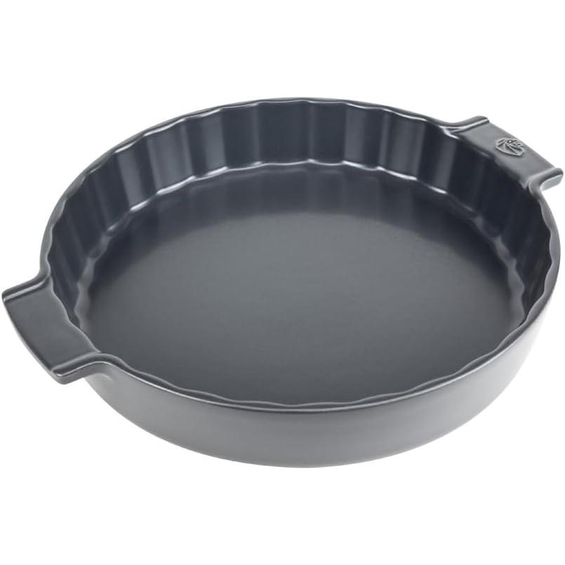 image:imagePeugeot  Appolia Tart Pan  Ceramic Pie Dish with Handles  Slate 1175 x 15 inchesTourtiere Meat Pie Dish